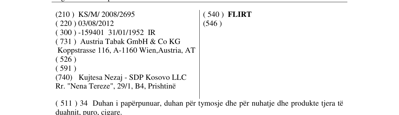 Zëri i markës FLIRT në buletin