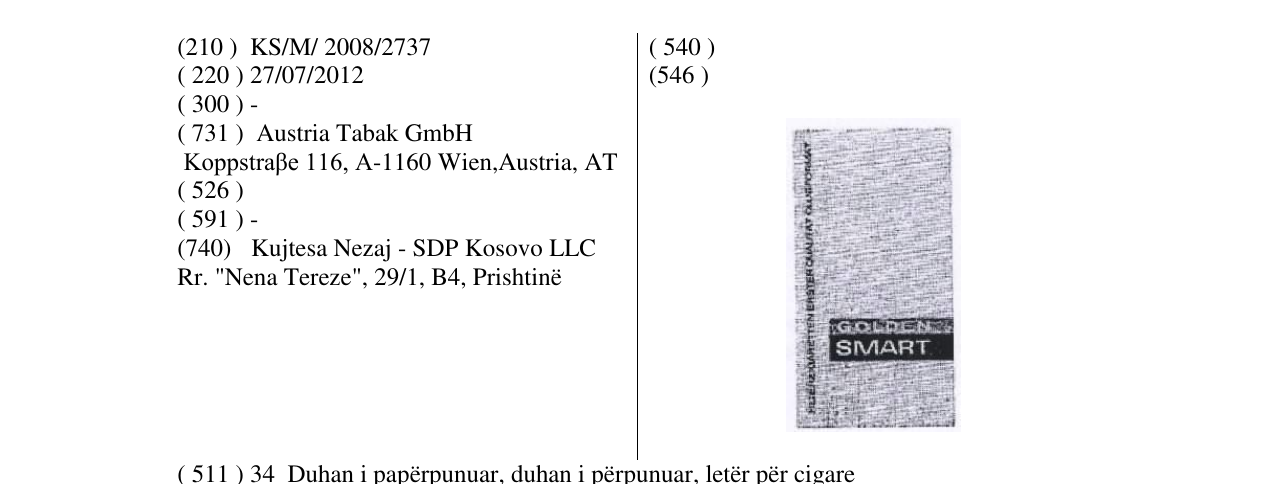 Zëri i markës GOLDEN SMART në buletin