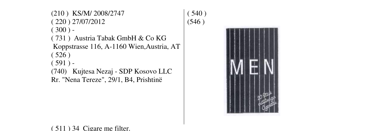 Zëri i markës MEN në buletin