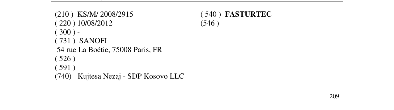 Zëri i markës FASTURTEC në buletin