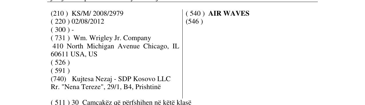 Zëri i markës AIR WAVES në buletin