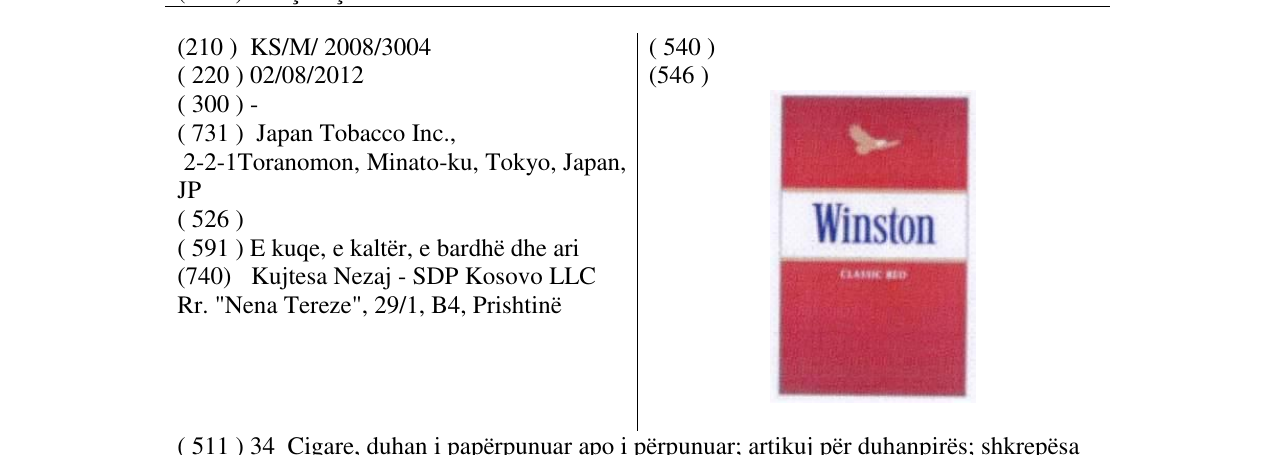 Zëri i markës Winston në buletin