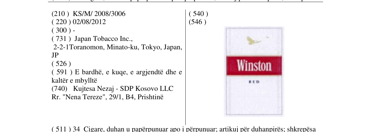 Zëri i markës Winston në buletin