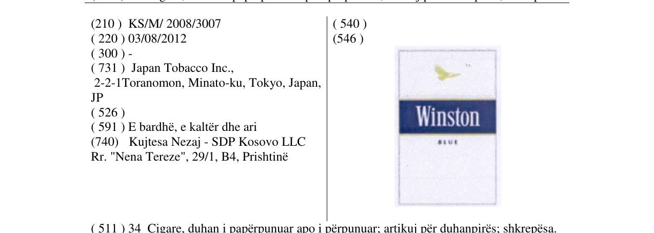 Zëri i markës Winston në buletin