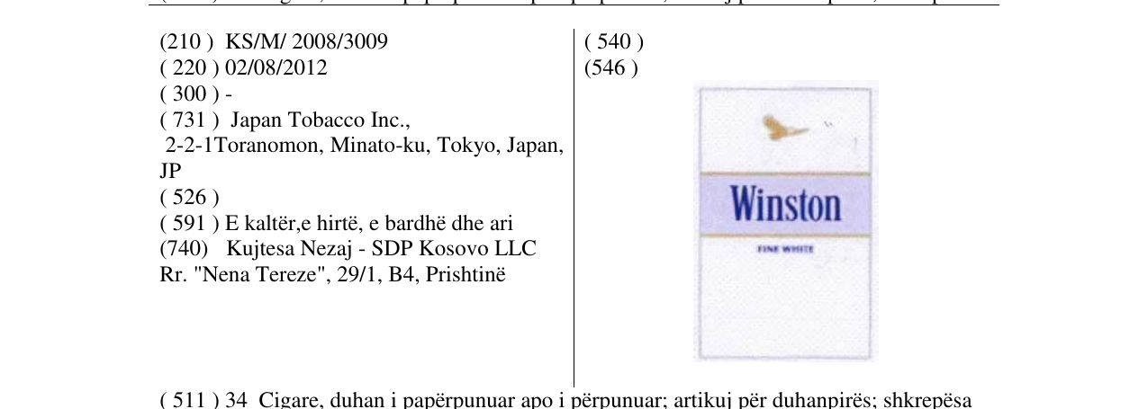 Zëri i markës Winston në buletin