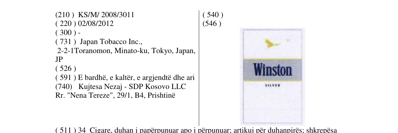 Zëri i markës Winston në buletin