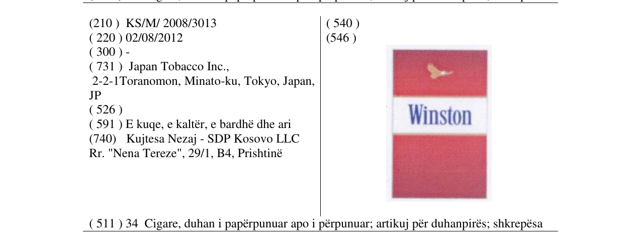 Zëri i markës Winston në buletin