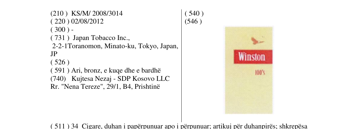 Zëri i markës Winston në buletin
