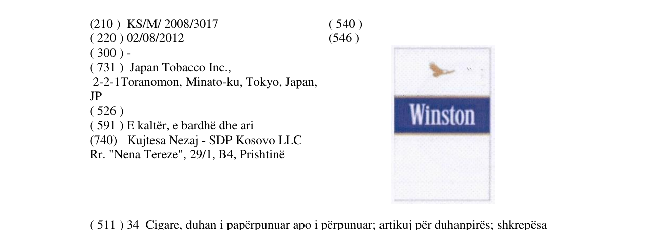 Zëri i markës Winston në buletin
