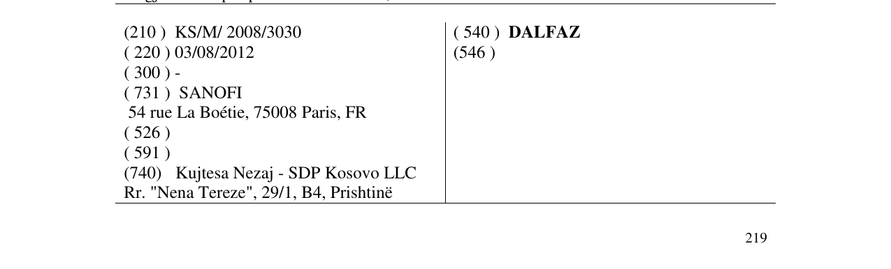 Zëri i markës DALFAZ në buletin