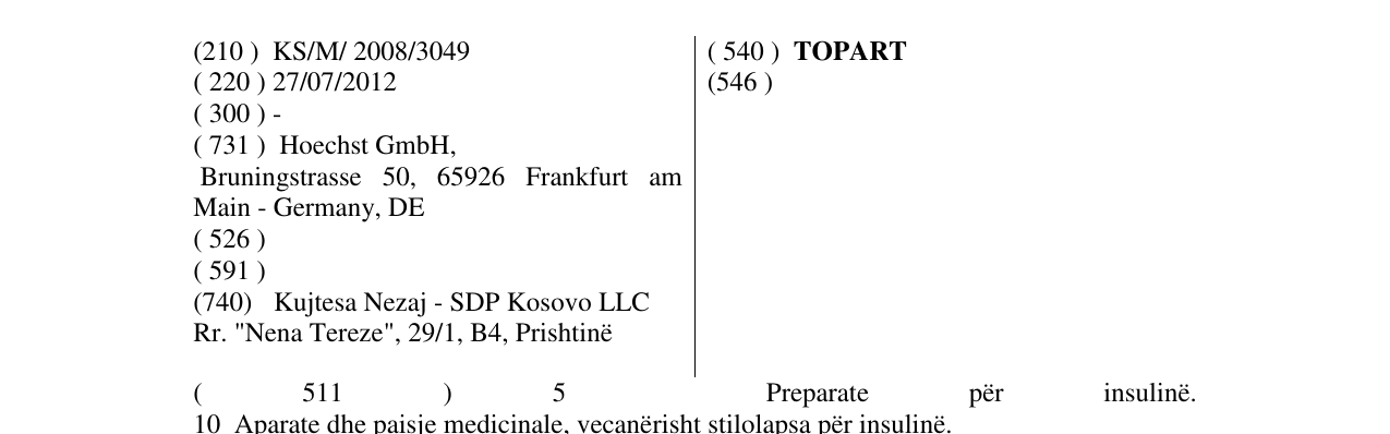 Zëri i markës TOPART në buletin