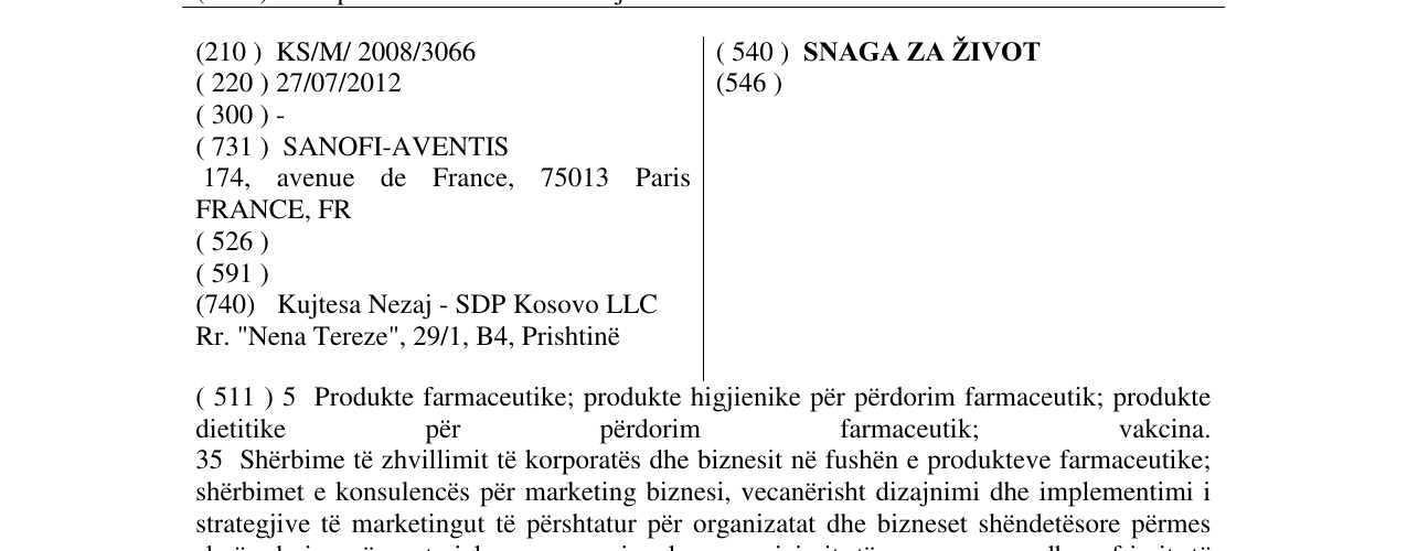 Zëri i markës SNAGA ZA ŽIVOT në buletin