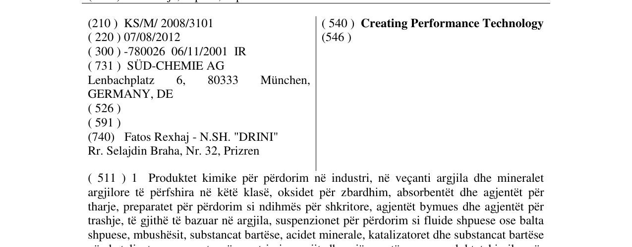 Zëri i markës Creating Performance Technology në buletin