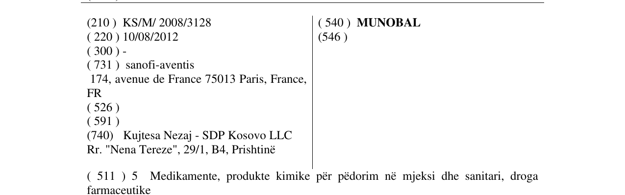 Zëri i markës MUNOBAL në buletin