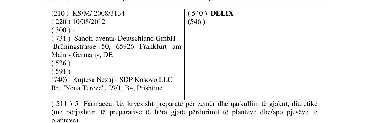 Zëri i markës DELIX në buletin