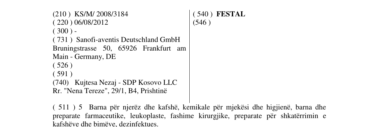 Zëri i markës FESTAL në buletin