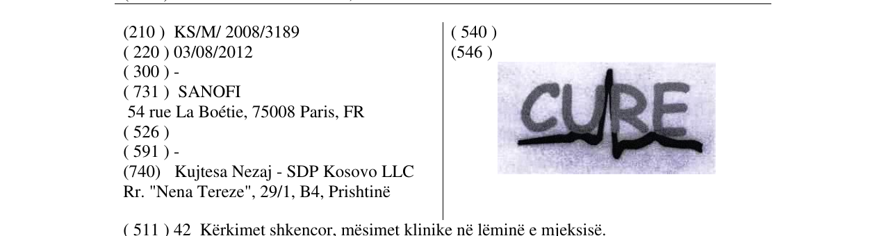 Zëri i markës CURE në buletin