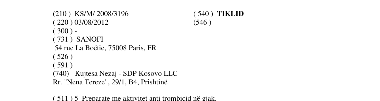 Zëri i markës TIKLID në buletin