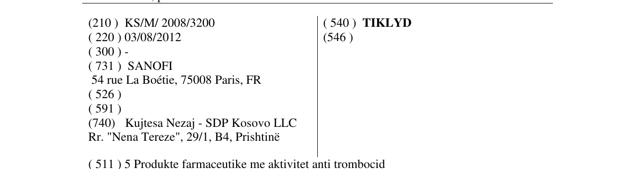 Zëri i markës TIKLYD në buletin
