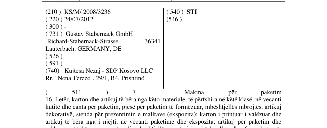Zëri i markës STI në buletin