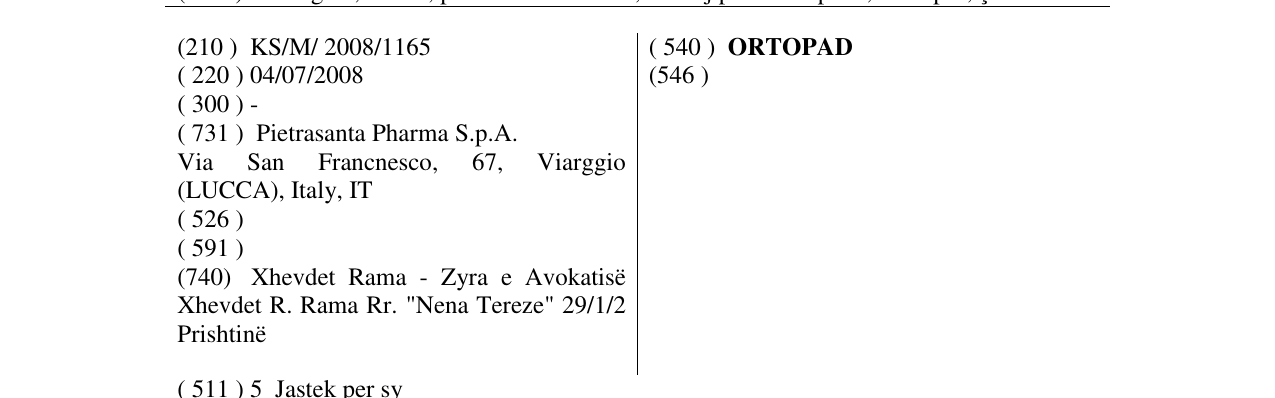 Zëri i markës ORTOPAD në buletin
