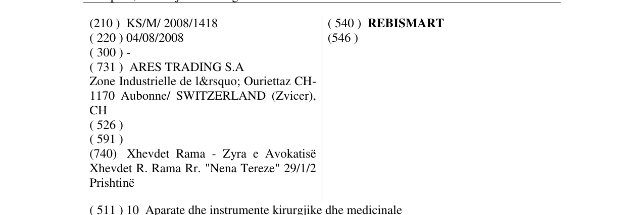 Zëri i markës REBISMART në buletin