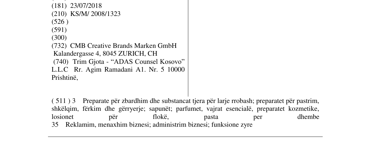 Zëri i markës Valberg në buletin