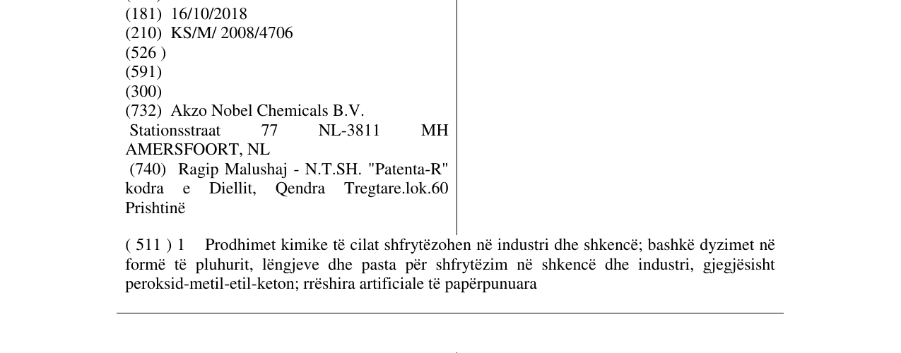 Zëri i markës BUTANOX në buletin