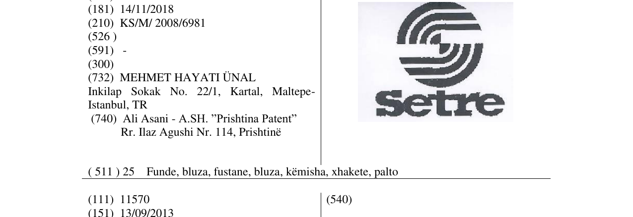 Zëri i markës Setre në buletin