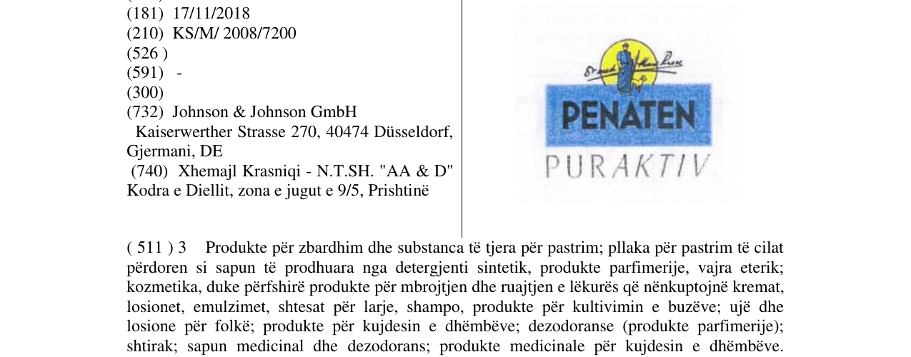 Zëri i markës PANATEN PURAKTIV në buletin