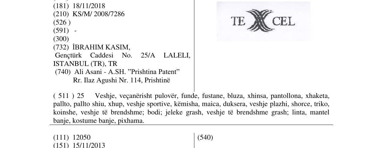 Zëri i markës TEXCEL në buletin