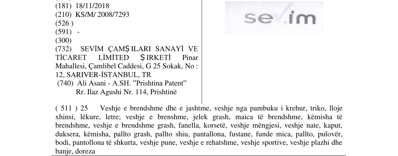 Zëri i markës sevim në buletin