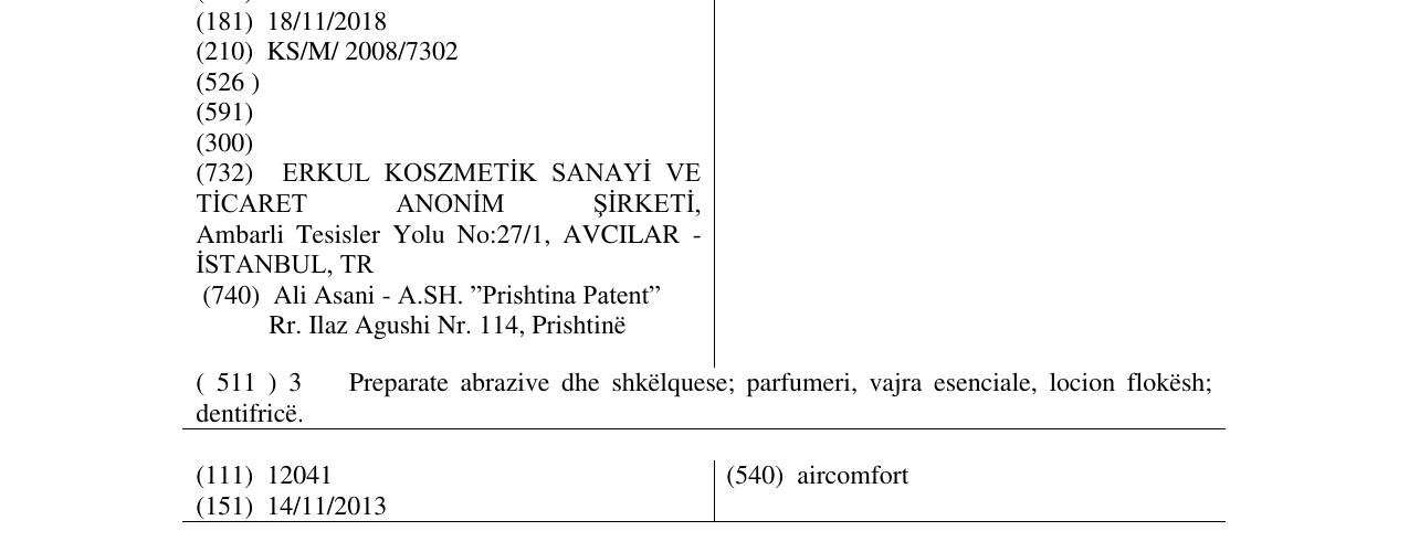 Zëri i markës ROXANNE në buletin