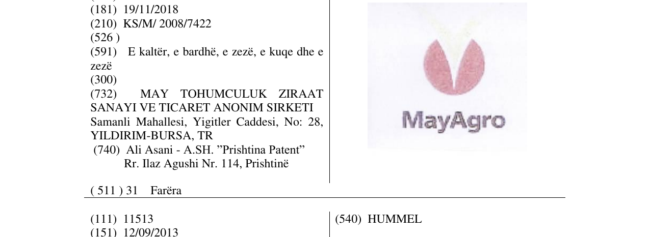 Zëri i markës Markë figurative në buletin