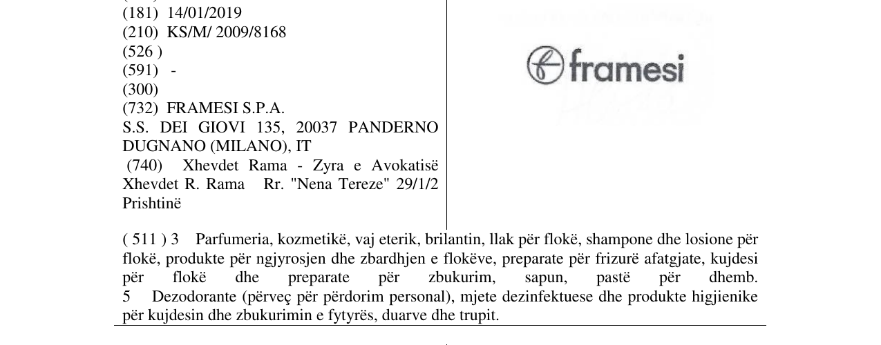 Zëri i markës framesi në buletin