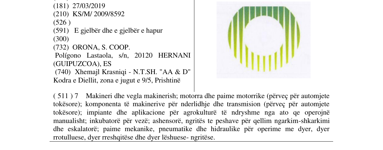 Zëri i markës Markë figurative në buletin