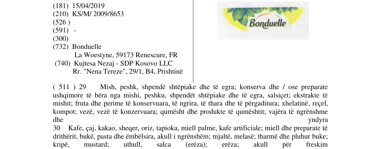 Zëri i markës Markë figurative në buletin