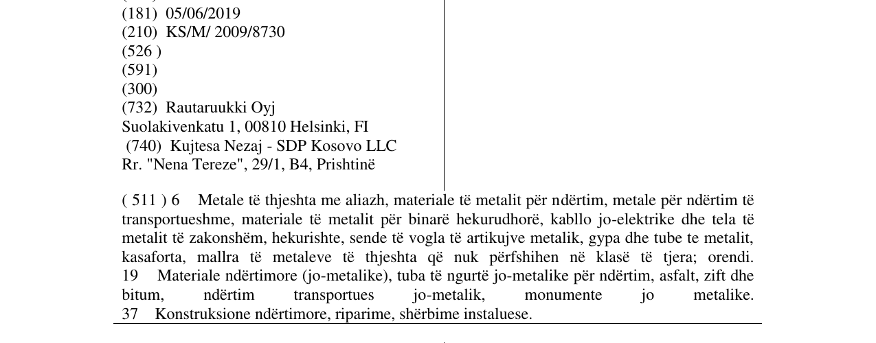 Zëri i markës RUUKKI CLASSIC në buletin