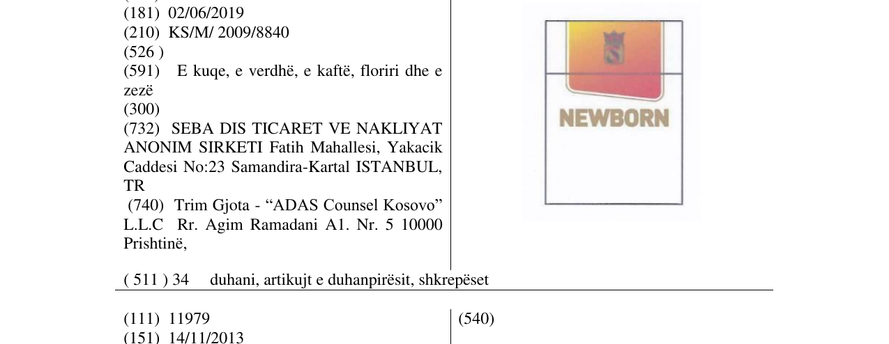 Zëri i markës NEWBORN në buletin