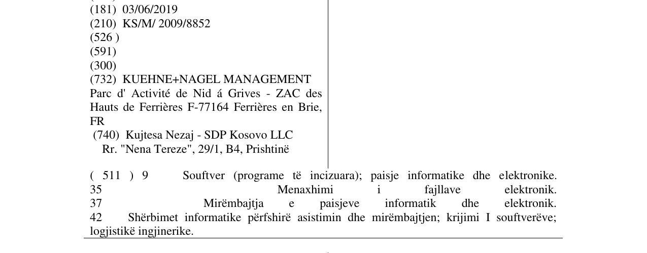 Zëri i markës LOGISTAR në buletin