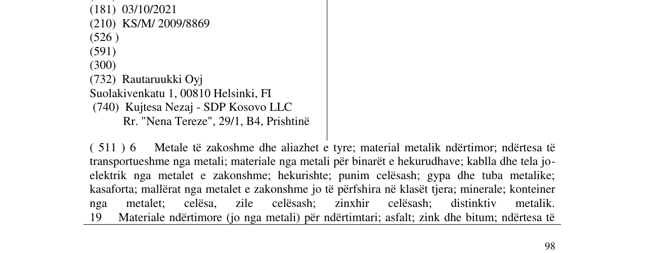 Zëri i markës Your roof. For life. në buletin