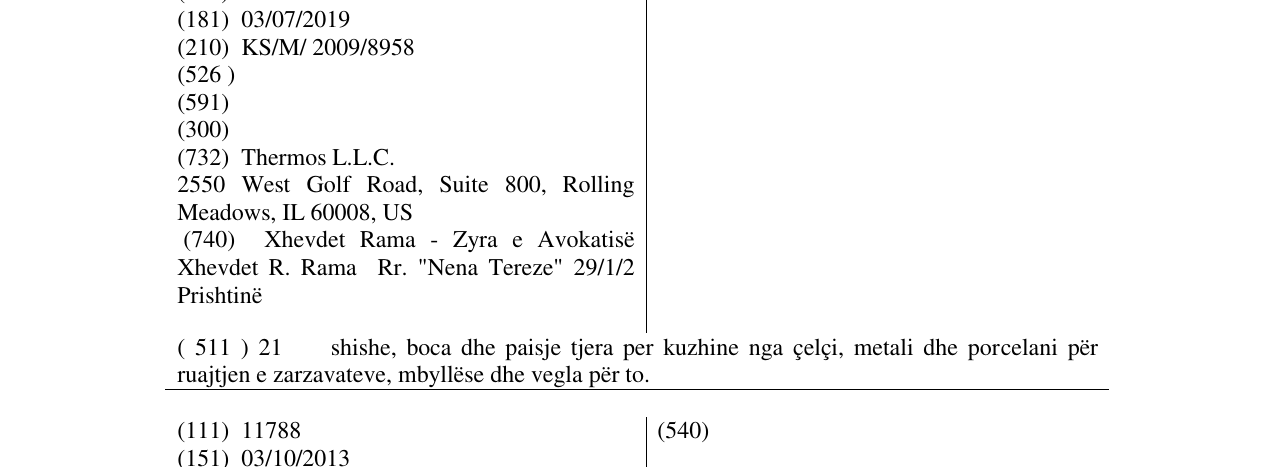 Zëri i markës THERMOS në buletin