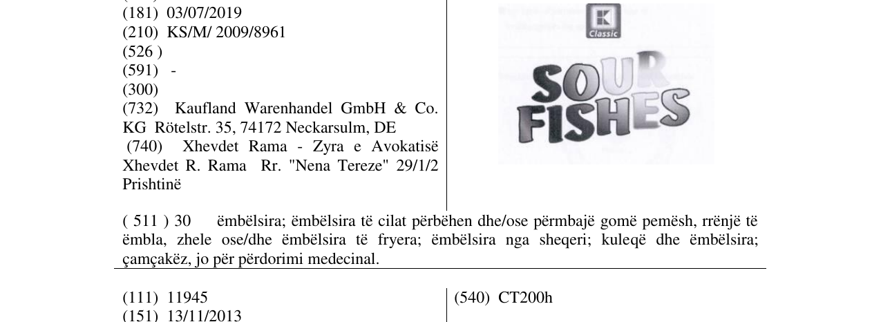 Zëri i markës SOUR FISHES në buletin