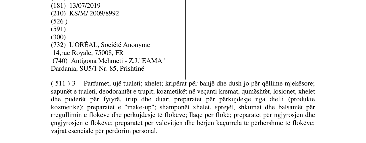 Zëri i markës OLIGO-25 në buletin