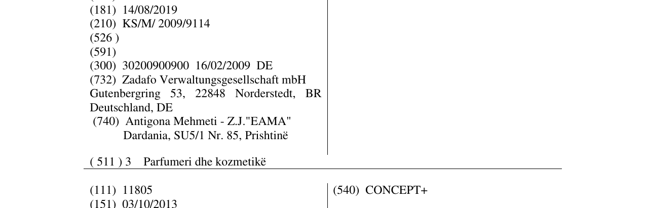 Zëri i markës MARINE GROOVE në buletin