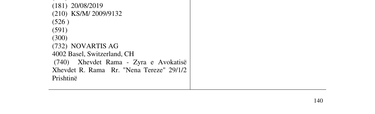 Zëri i markës LOPEDIUM në buletin