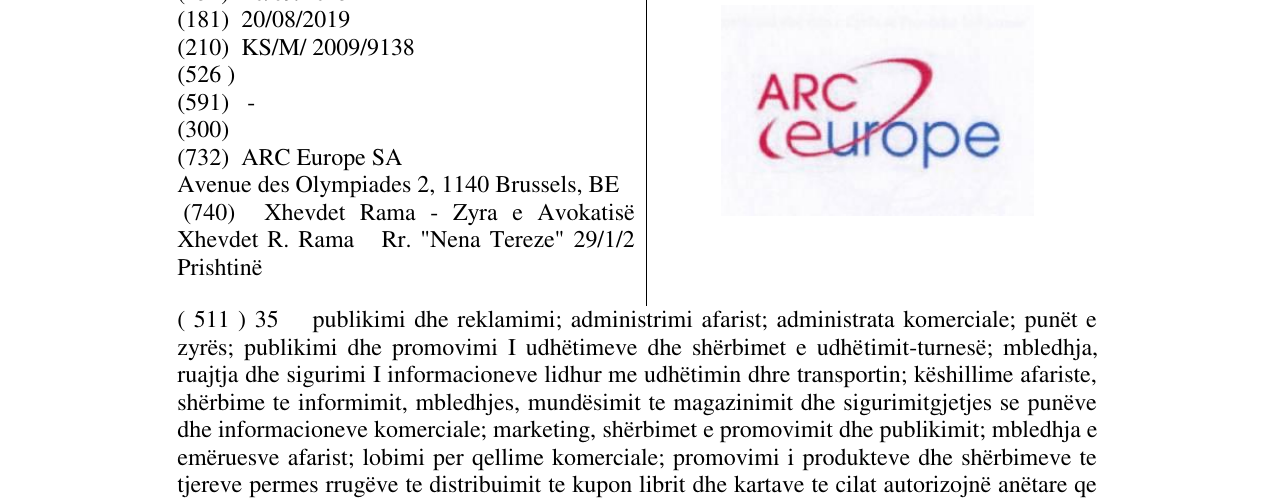 Zëri i markës ARC europe në buletin