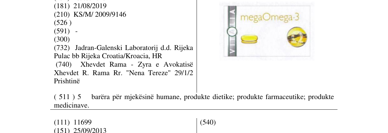 Zëri i markës megaOmega-3 në buletin