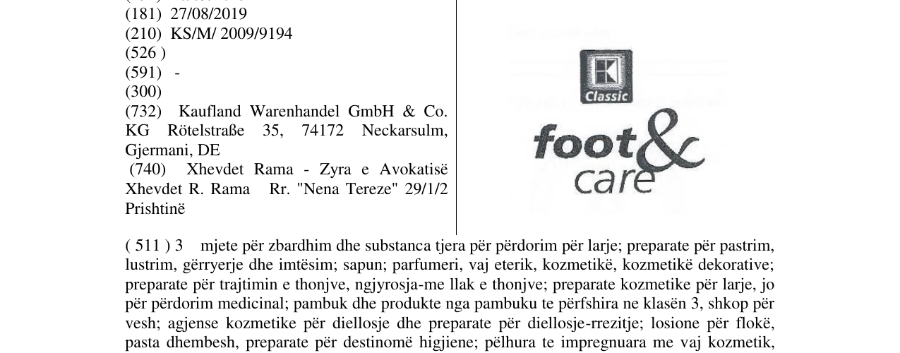 Zëri i markës foot&care në buletin