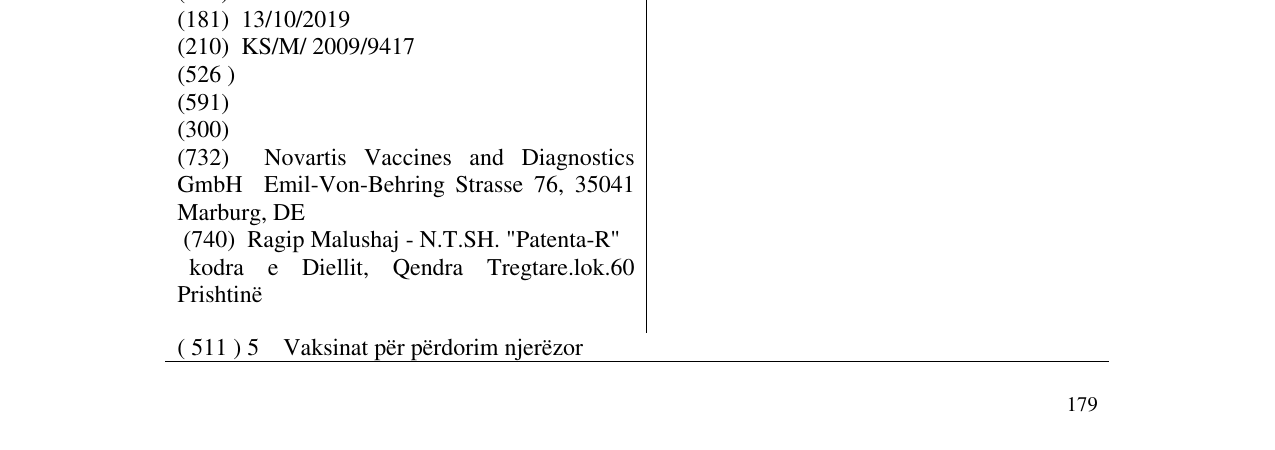 Zëri i markës RABIVAC në buletin